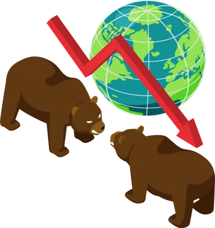 Bearish stock market condition Illustration