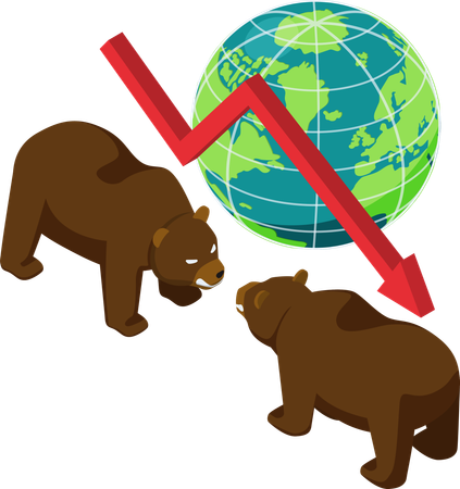 Bearish stock market condition  Illustration