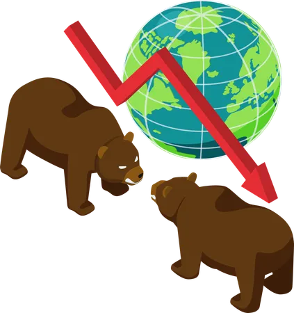 Bearish stock market condition  Illustration