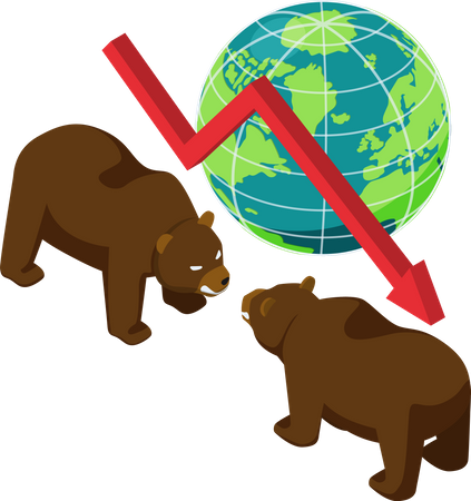 Bearish stock market condition  Illustration