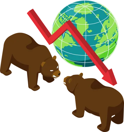 Bearish stock market condition  Illustration