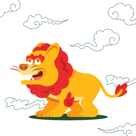 Beast Myth Lion  일러스트레이션
