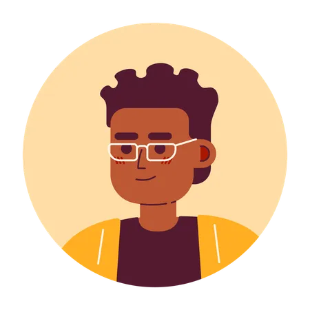 Beau garçon afro-américain à lunettes  Illustration