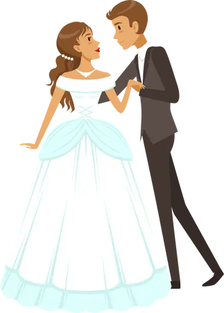 Beau couple de mariage  Illustration