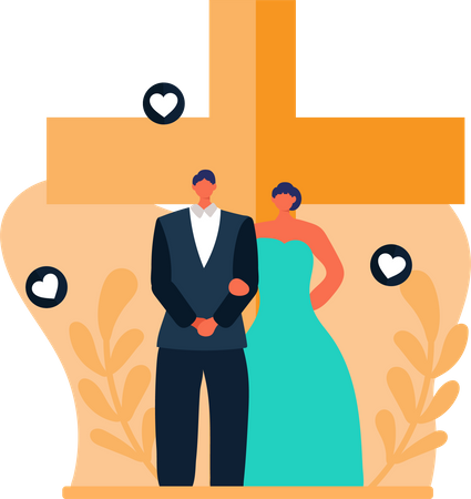 Beau couple de mariage  Illustration