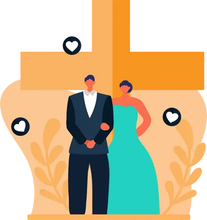 Beau couple de mariage  Illustration