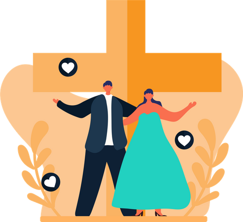 Beau couple de mariage  Illustration