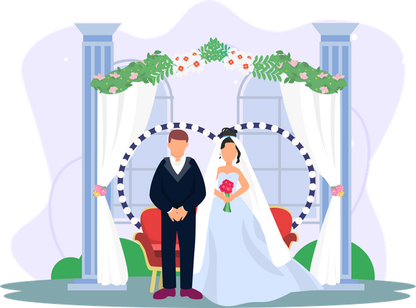 Beau couple de mariage  Illustration