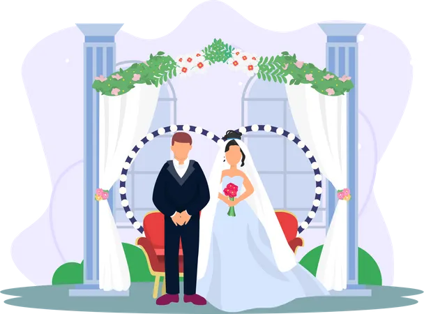 Beau couple de mariage  Illustration