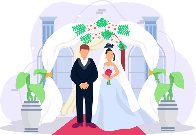 Beau couple de mariage  Illustration