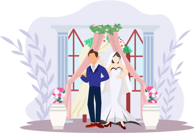 Beau couple de mariage  Illustration