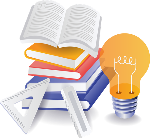 Beaucoup d'idées en lisant des livres  Illustration