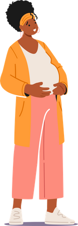 Beautiful african pregnant woman  イラスト