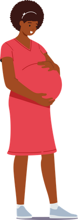 Beautiful African Pregnant Woman  Illustration