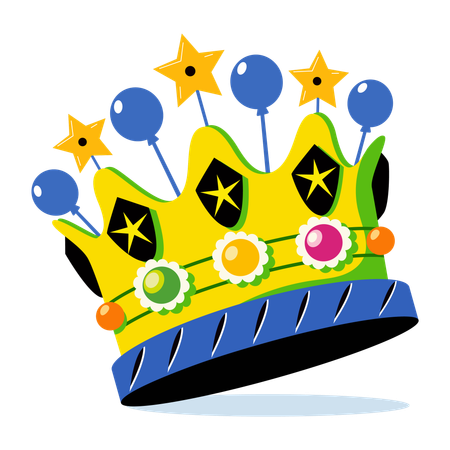 Beautiful birthday crown  Illustration