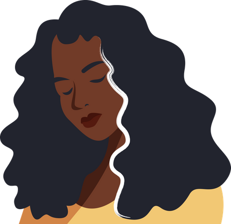 Beautiful black woman portrait  Illustration