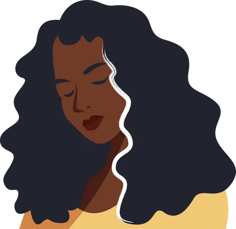 Beautiful black woman portrait  Illustration