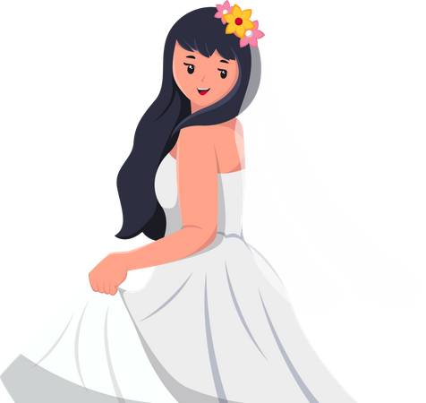 Beautiful Bride giving side pose  Illustration