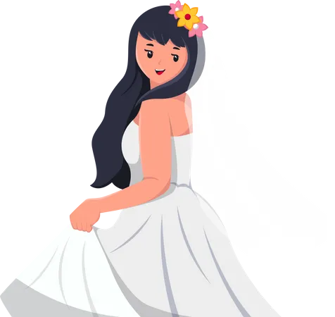 Beautiful Bride giving side pose  Illustration