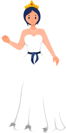 Beautiful Bride giving standing pose Illustration