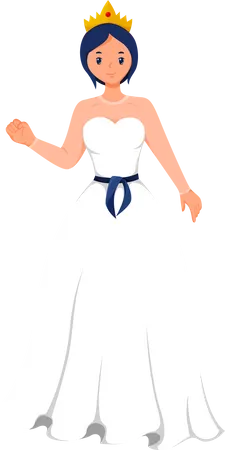 Beautiful Bride giving standing pose  Illustration