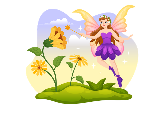 Beautiful fairy from stories  Illustration