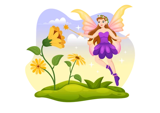 Beautiful fairy from stories  Illustration