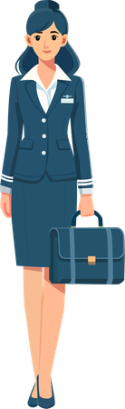 Beautiful flight attendants who serve passengers  Illustration