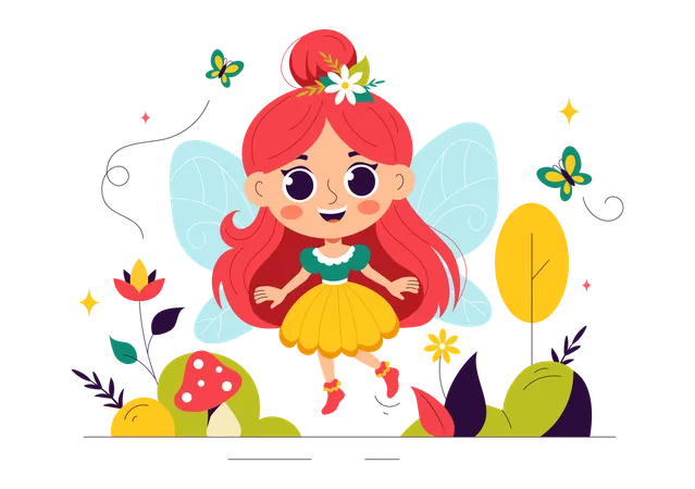 Beautiful Flying Fairy  Illustration