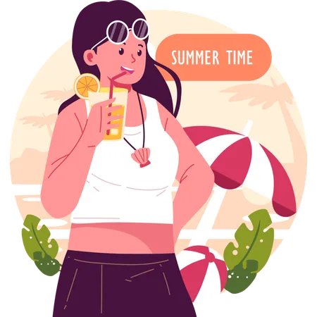 Summer Vector Character Illustration Illustration