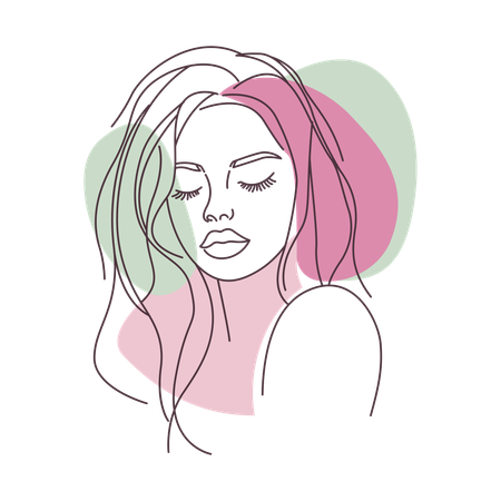 Beautiful Girl Face  Illustration