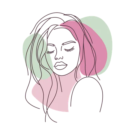 Beautiful Girl Face  Illustration