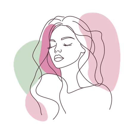 Beautiful Girl Face  Illustration