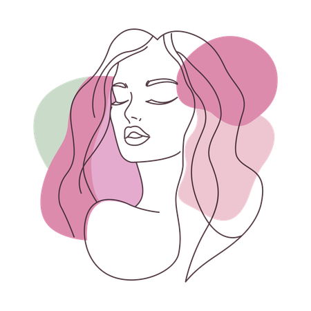 Beautiful Girl Face  Illustration