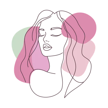 Beautiful Girl Face  Illustration