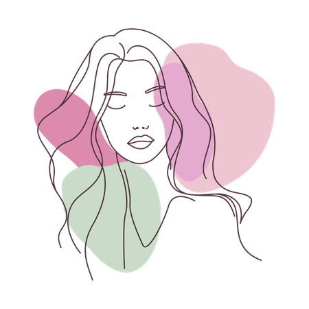 Beautiful Girl Face  Illustration