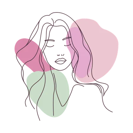 Beautiful Girl Face  Illustration