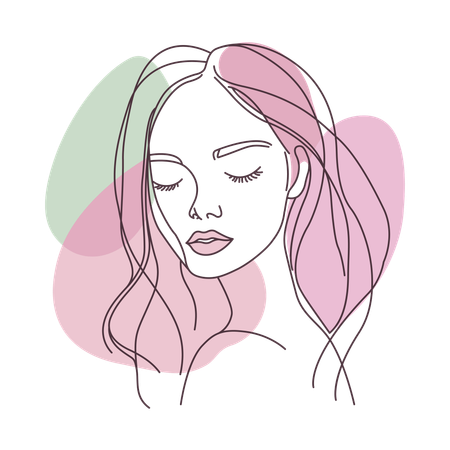 Beautiful Girl Face  Illustration