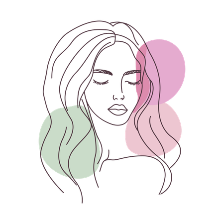 Beautiful Girl Face  Illustration