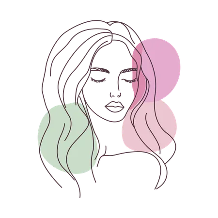 Beautiful Girl Face  Illustration