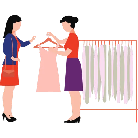 Beautiful girl is shopping clothes  Illustration