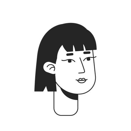 Beautiful happy woman with short haircut  イラスト