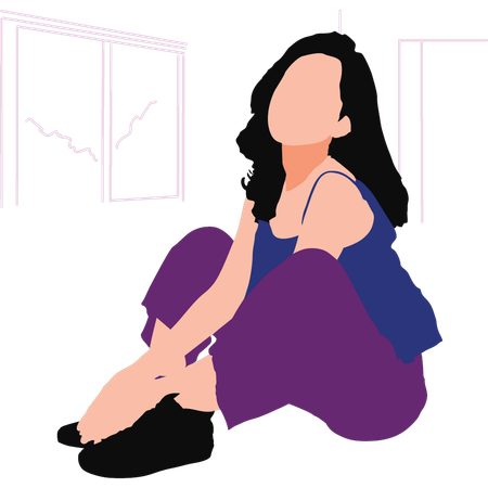 Beautiful lady is wearing baggy clothes  Illustration