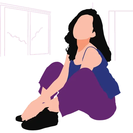 Beautiful lady is wearing baggy clothes  Illustration