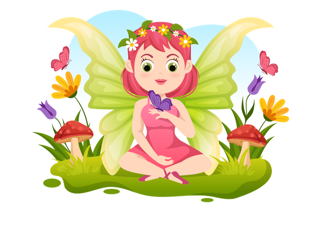 Beautiful little fairy princess Illustration