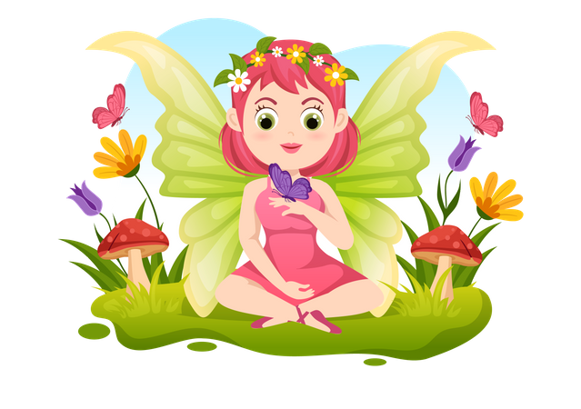 Beautiful little fairy princess  Illustration