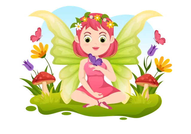 Beautiful little fairy princess  Illustration