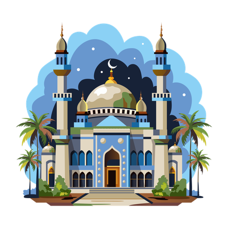 Beautiful Mosque  Illustration