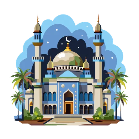 Beautiful Mosque  Illustration