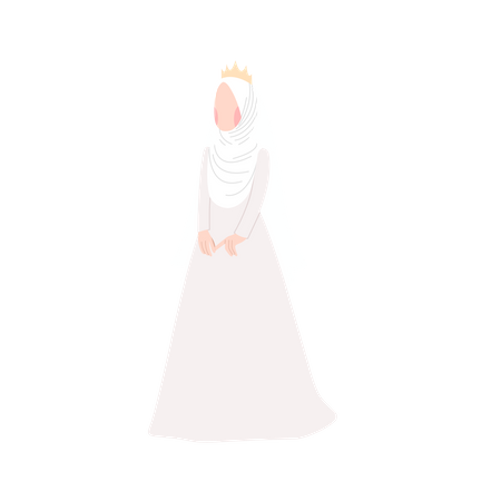 Beautiful muslim bride standing for photo Illustration